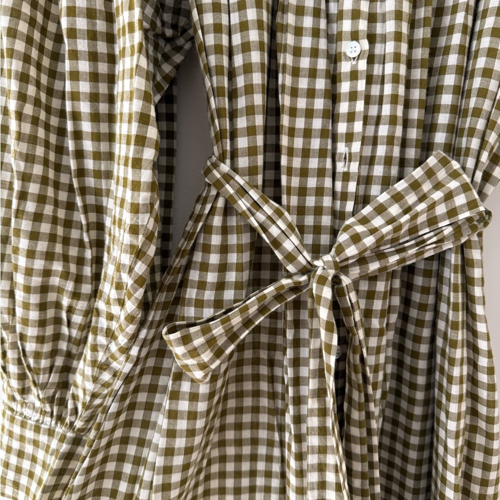 DÔEN Paris Dress in Olive Gingham - Picture 4 of 4